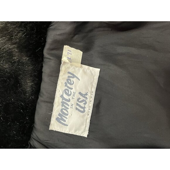 Vintage Monterey Fashions Faux Fur Mink Bomber Style Short Winter Coat Sz 12 Wmn - Picture 10 of 10